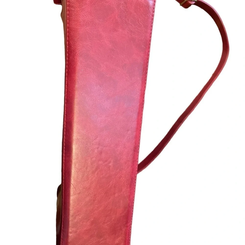 ECOSUSI Crossbody Messenger Bag Briefcase In Red Vegan Leather Bow 10 x 8
